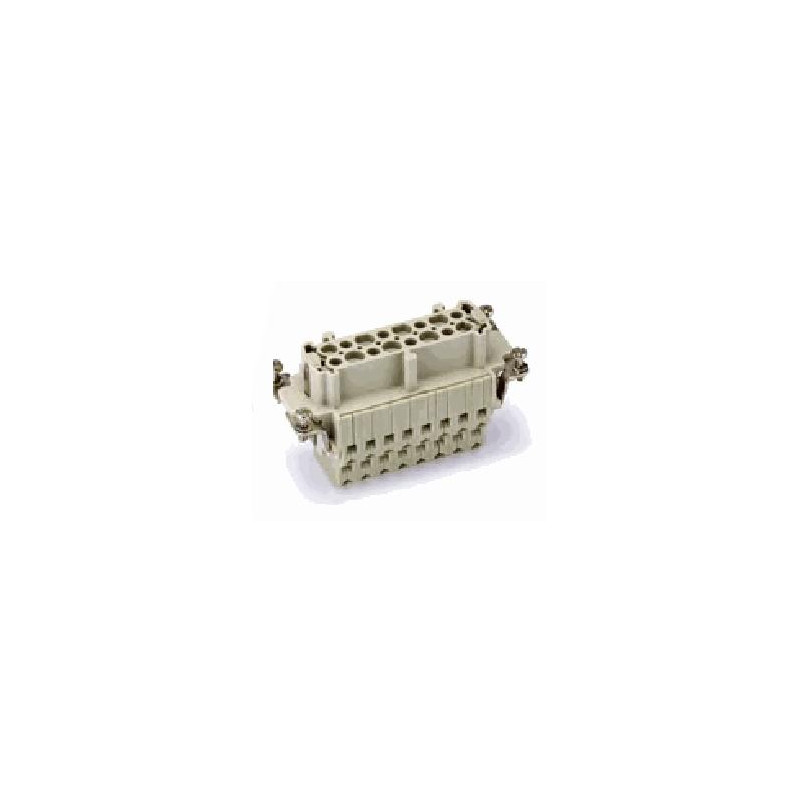 Insert HE, Raccordement à ressort, femelle, 24 pin, 16A, Polycarbonate, 24B|48B 